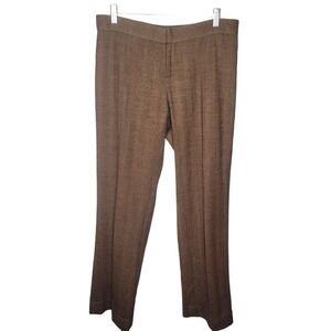 Ralph Lauren Black Label Pants work Wool Wide Leg Trouser womens Sz 8 brown